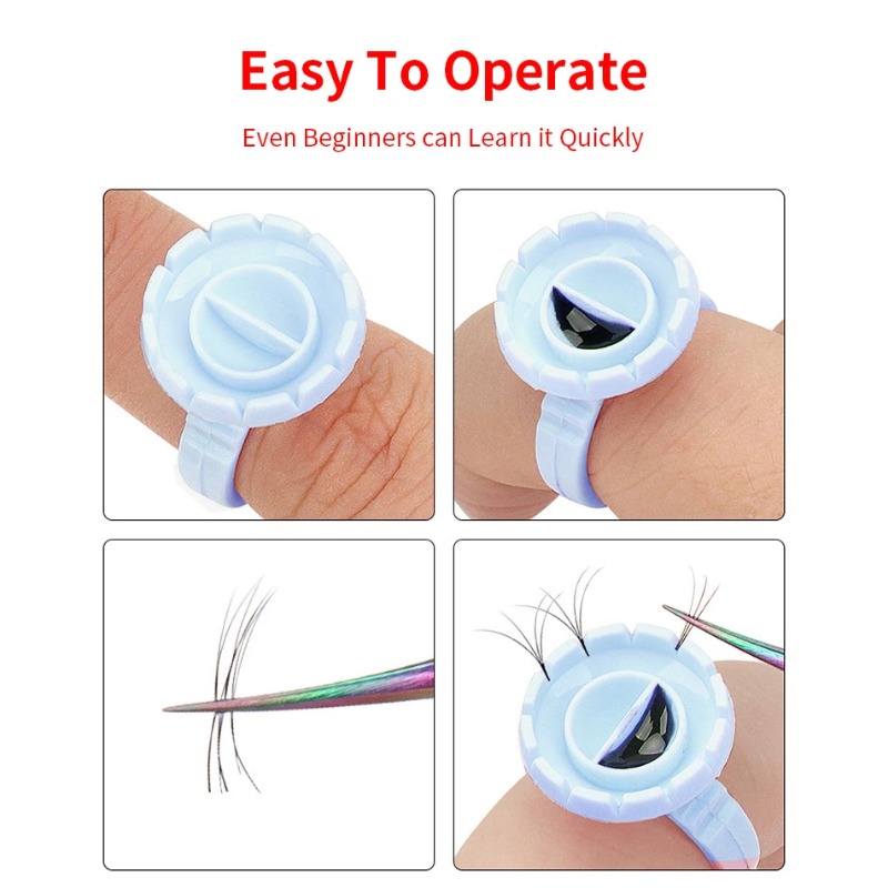 Eyelash Extension Examples - 100 Stuks Wegwerp Wimperlijm Ring Cup