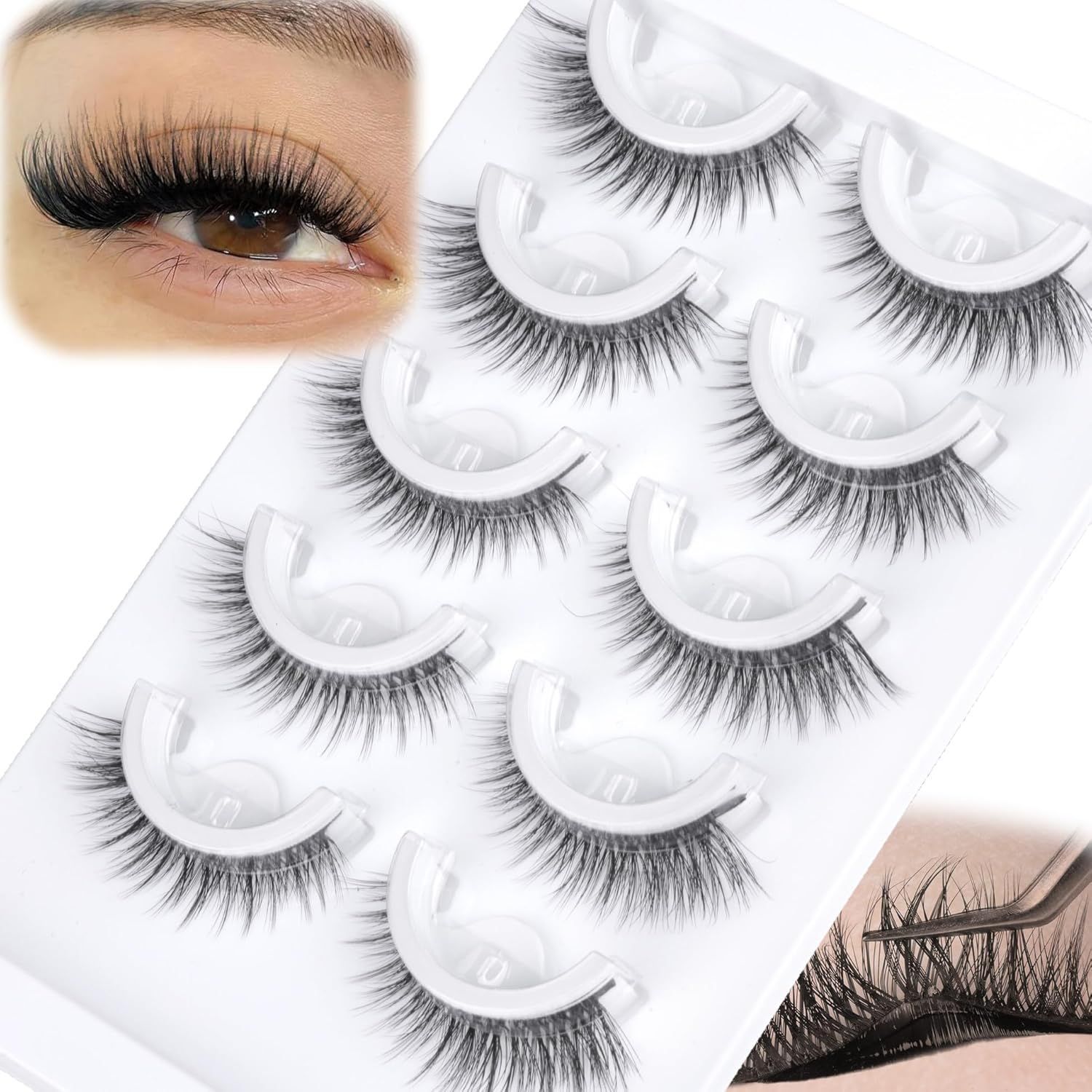 Eyelash Extension Japanese - 5 Pairs Pre Gelijmde Halve Wimpers