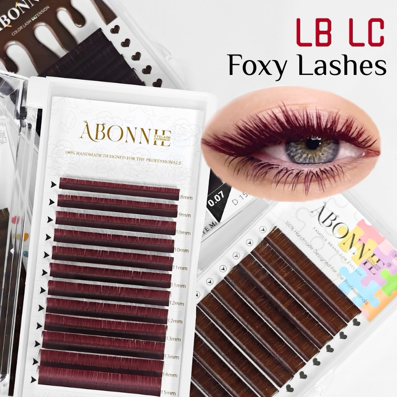 Eyelash Extension Russian Volume - LB LC Burgundy Lashes Wijnrood Klassieke