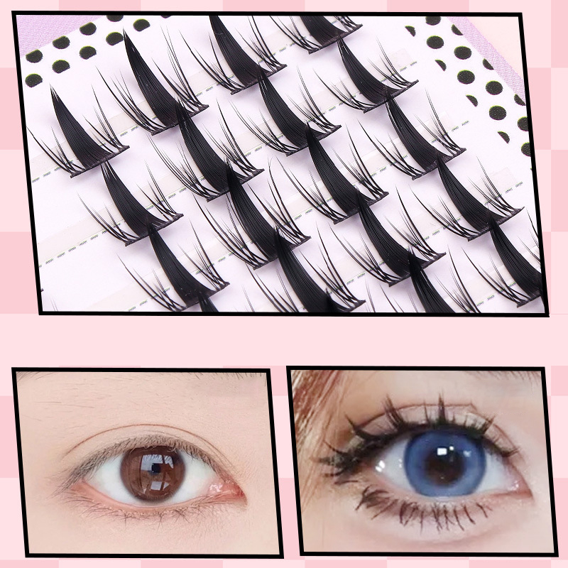 Simulatie Valse Wimpers Comic  - Eyelash Extension Cluster recensie en prijs