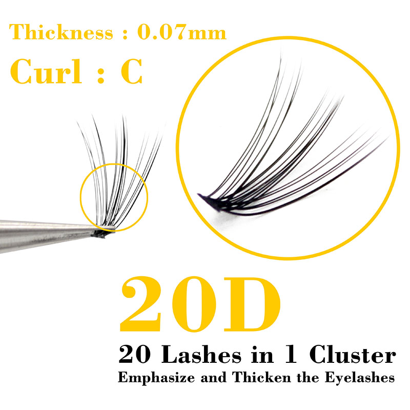 Kimcci 60 Bundels Nertsen Wimp - Eyelash Extension Russian Volume recensie en prijs